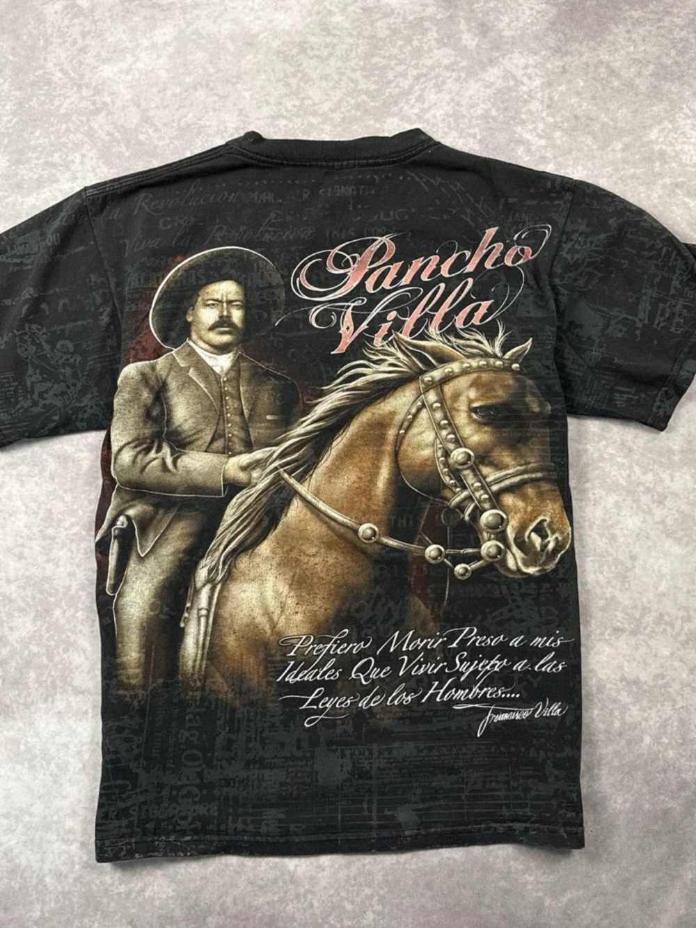 [267] 90s Vintage Pancho Villa All Over Print Tee M Size